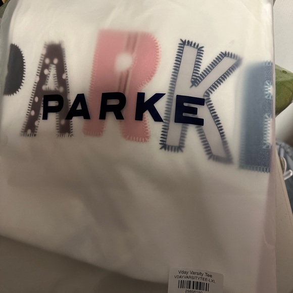 Parke NWT  Patchwork Lettered T-Shirt - Picture 2 of 2
